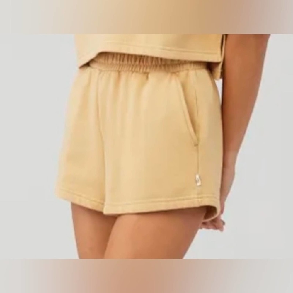 Araminta James Tan Cotton Fleece Shorts Small